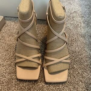 Marc Fisher Nude Strappy Heels
